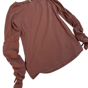Fabletics Mauve Cinched Arm Long Sleeve Top, Woman’s S